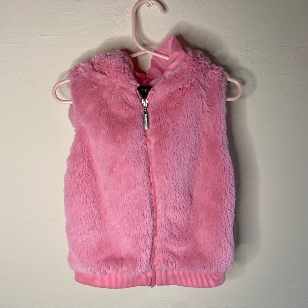 Vintage Y2K Limited Too Pink Faux Fur Vest Size 2T